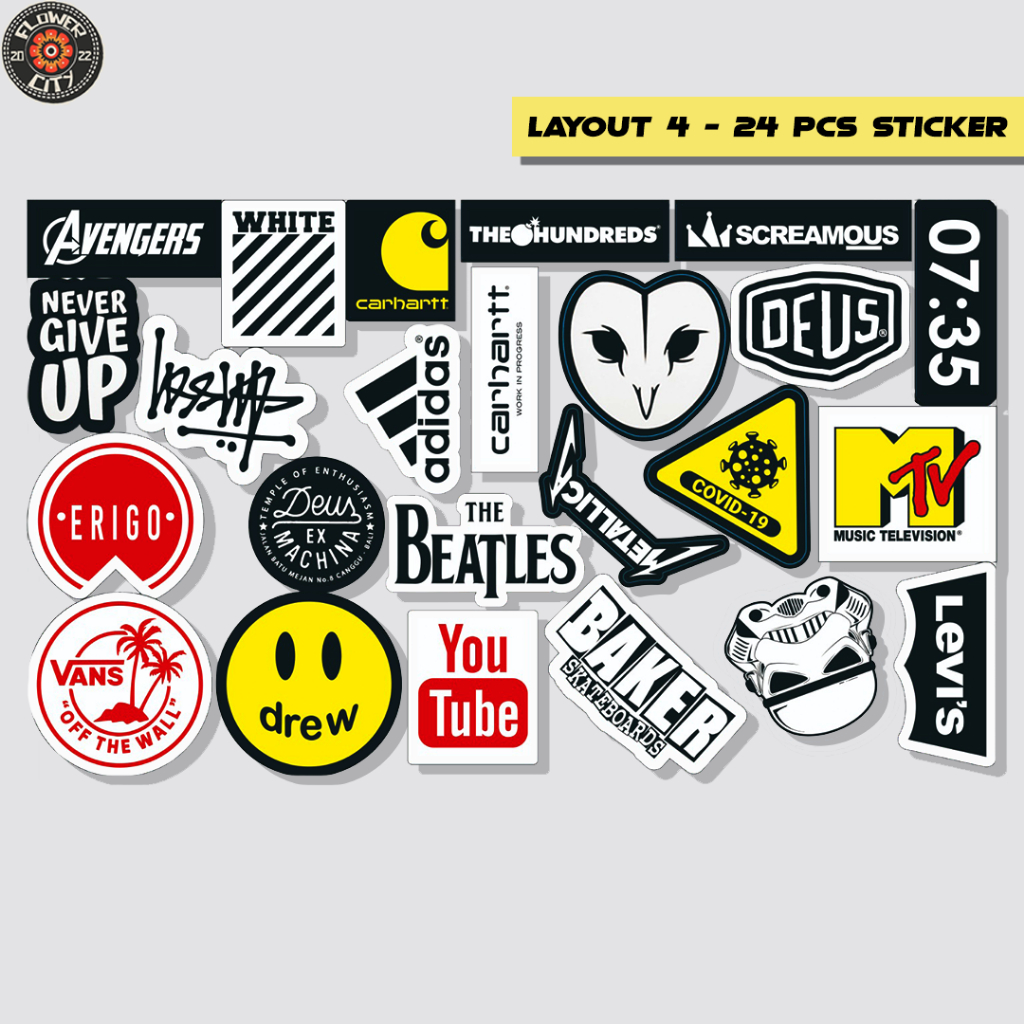 Premium Sticker Pack - หมวกกันน็อค / สติ๊กเกอร์กลางแจ้ง - LAYOUT 4 Skate - Flower City