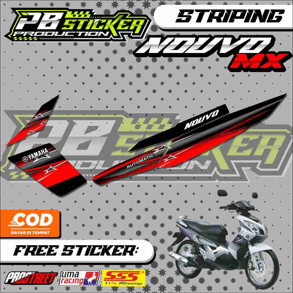 YAMAHA NOUVO MX VARIATION STRIPING / YAMAHA NOUVO MX MOTORCYCLE STICKER LIST