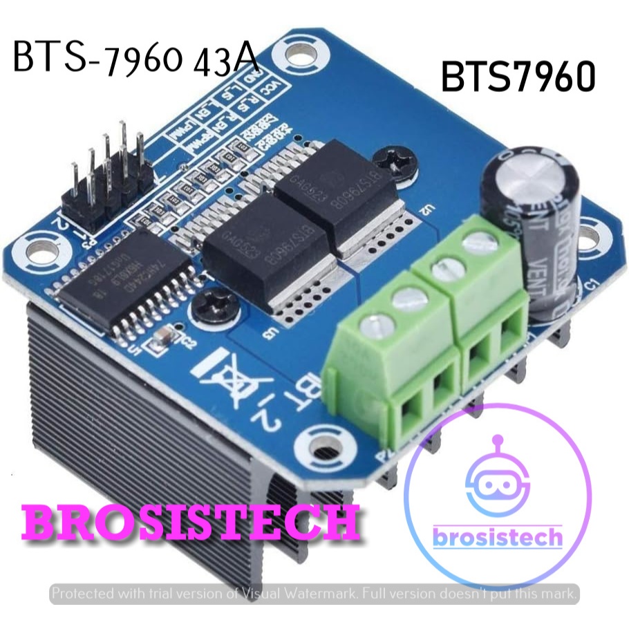 BTS7960 ไดร์เวอร์มอเตอร์กระแสสูง H-Bridge BTS-7960 43A