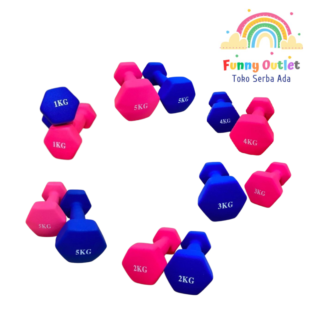 Funny Outlet - Potence Dumbbell Dumbbell Barbell Neoprene Vinyl 1-5 Kg