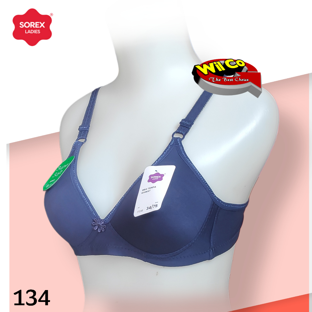 K134 (1-3 ชิ้น) Sorex Womens Bra, Thin Foam Bra Without Wire Cup B Two Hooks Size 34 36 38 40