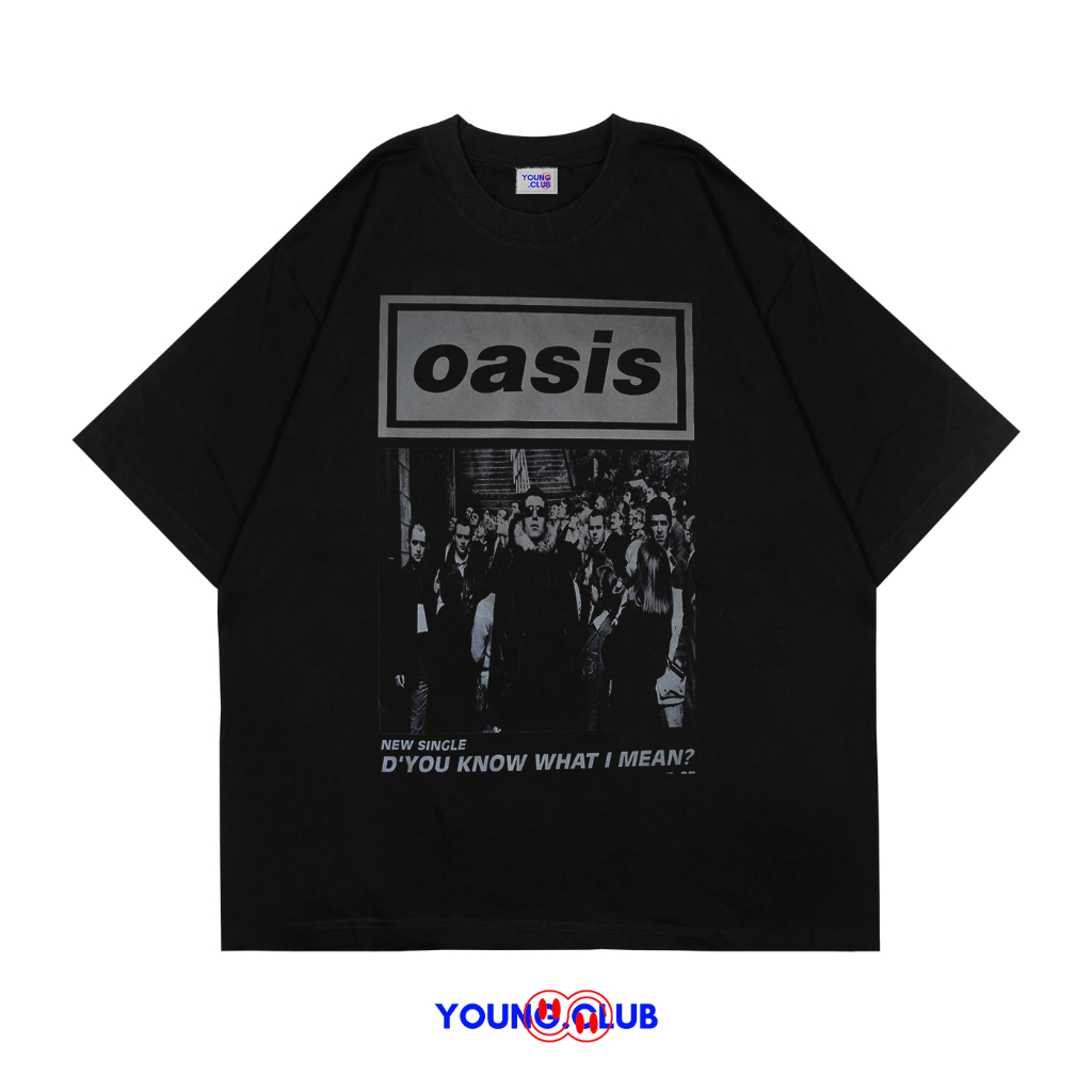 หนุ่ม.CLUB | OASIS YOUUN KNOW WHAT I MEAN เสื้อยืด | เสื้อยืด OVERSIZE สไตล์สีดํา Y2K VINTAGE BOOTLEG GRUNGE SKENA SECOND | เสื้อครอปสตรีผู้ใหญ่ 24S