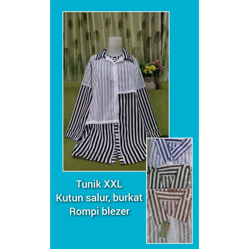 KEMEJA KATUN BURKAT STRIPED COTTON SHIRT/STRIPE SHIRT TOP/STRIPE SHIRT