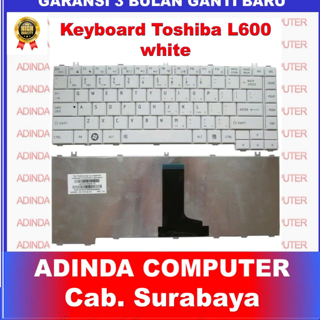 Toshiba L600 L735 L740 L745 C640 C600 สีดําสีขาวคีย์บอร์ด