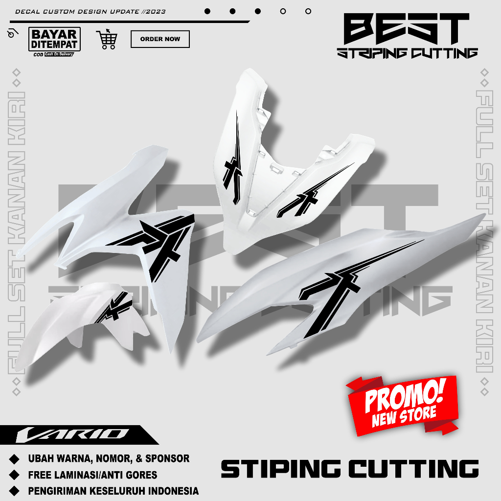 สติกเกอร์ตัดแถบที่ดีที่สุดสําหรับ Vario 125 150 รถจักรยานยนต์ Simple Variations | ตัด Vario สติ๊กเกอ