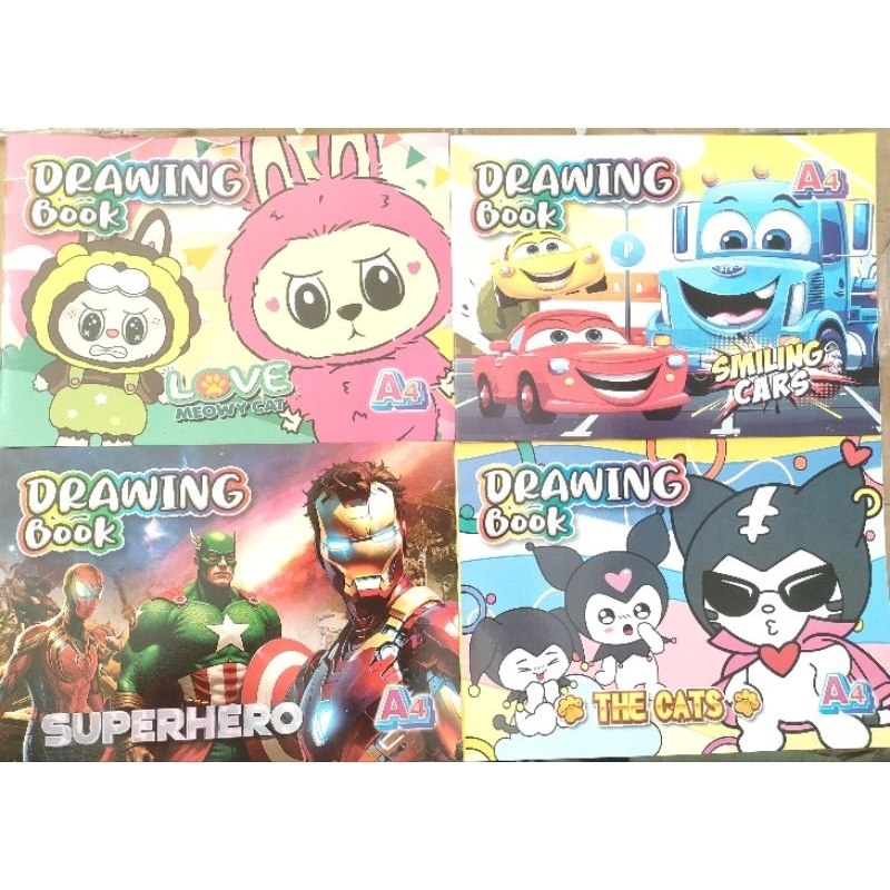 A4 DRAWING BOOK CARTOON/FANCY PATTERN RANDOM MOTIF (1 ชิ้น)