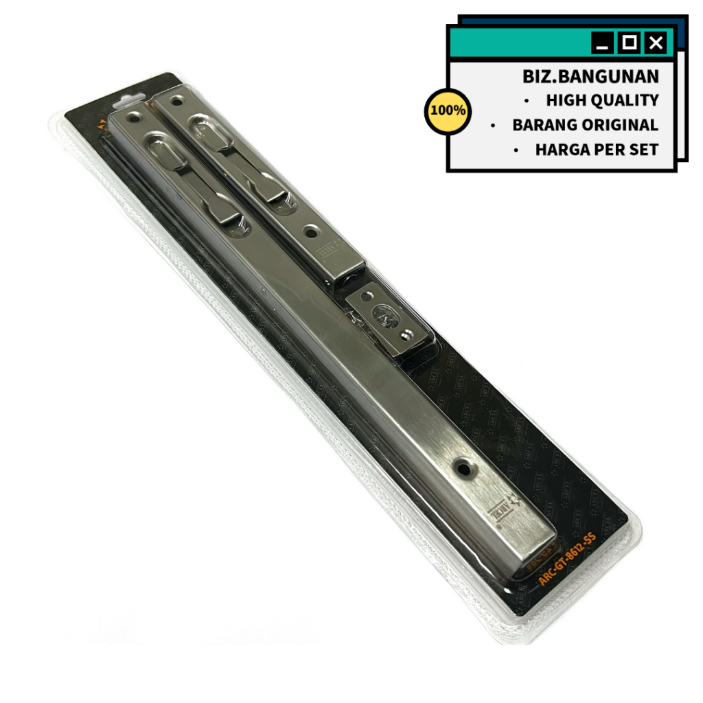 STAINLESS STEEL SOBAR / ARCEL 6" + 12" BULLIT-IN - DOUBLE FIGHTING DOUBLE DOOR LOCK