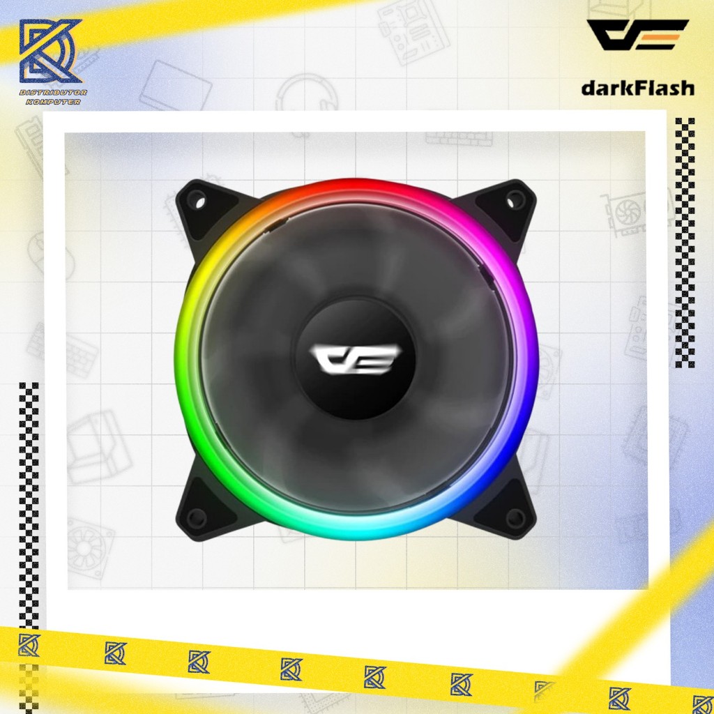 AIGO DARKFLASH FAN CASING DR12 PRO RGB DOUBLE RING FAN แพ็คเดียว