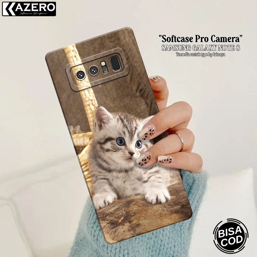Softcase Hp SAMSUNG GALAXY NOTE 8 แฟชั่นกรณีแมว SAMSUNG GALAXY NOTE 8 Pro กล้องป้องกัน Hp กรณีน่ารัก