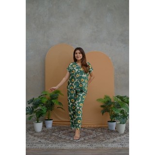 PIYAMA KANCING BUSUI | PIYAMA RAYON  V-NECK | PIYAMA BUSUI | BAJU TIDUR MURAH