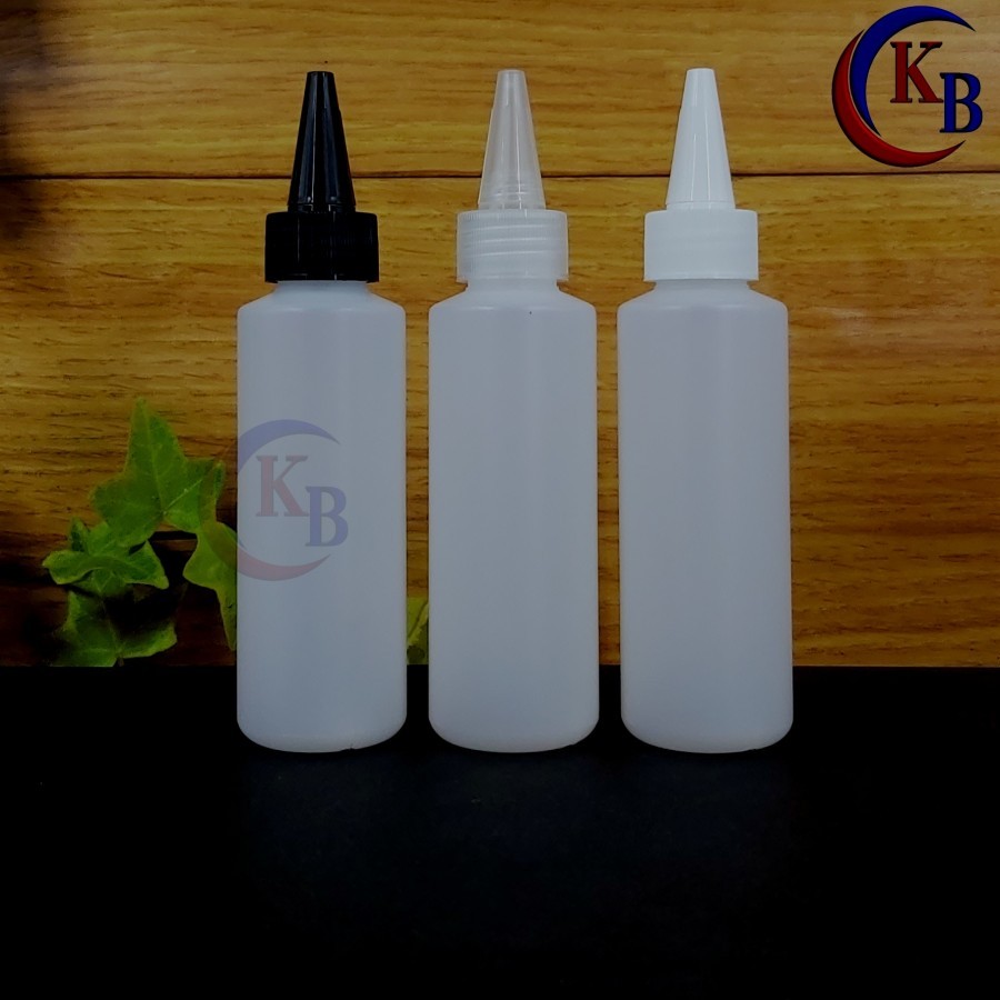 ขวด CONE 100ML พร้อมหมึก 24 คอ / ขวดพลาสติก HDPE ใส 100ML