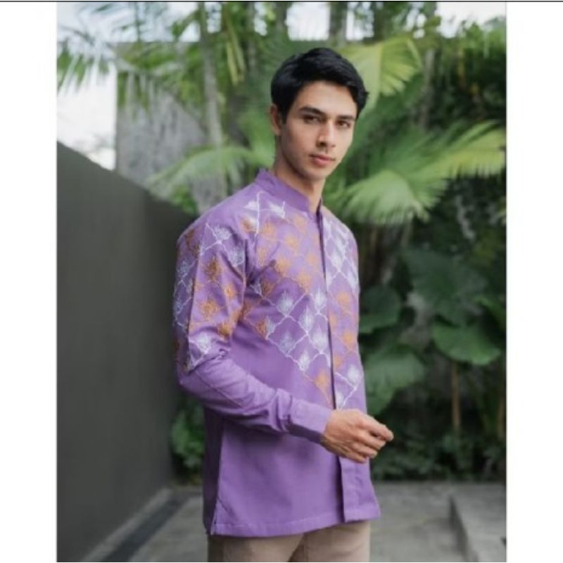 UNGU KEMEJA NUC.ID Aydin 04 เสื้อเชิ้ตปักลายผู้ชาย (สีม่วง)