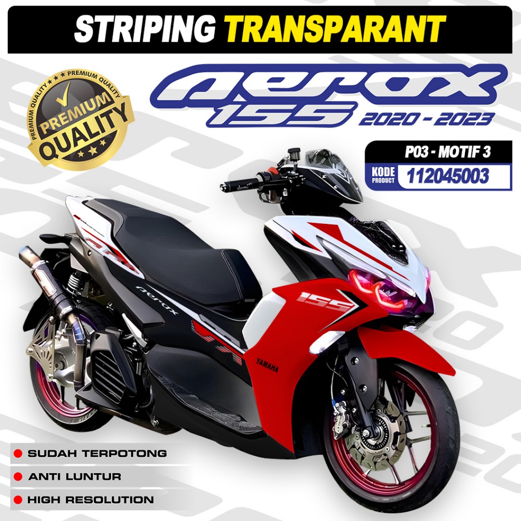 STRIPING AEROX ใหม่ทั้งหมดสติกเกอร์ TRANSPARKENT AEROX ใหม่ CONNETED 155 สติ๊กเกอร์ AEROX SPTR AEROX ใหม่ P003