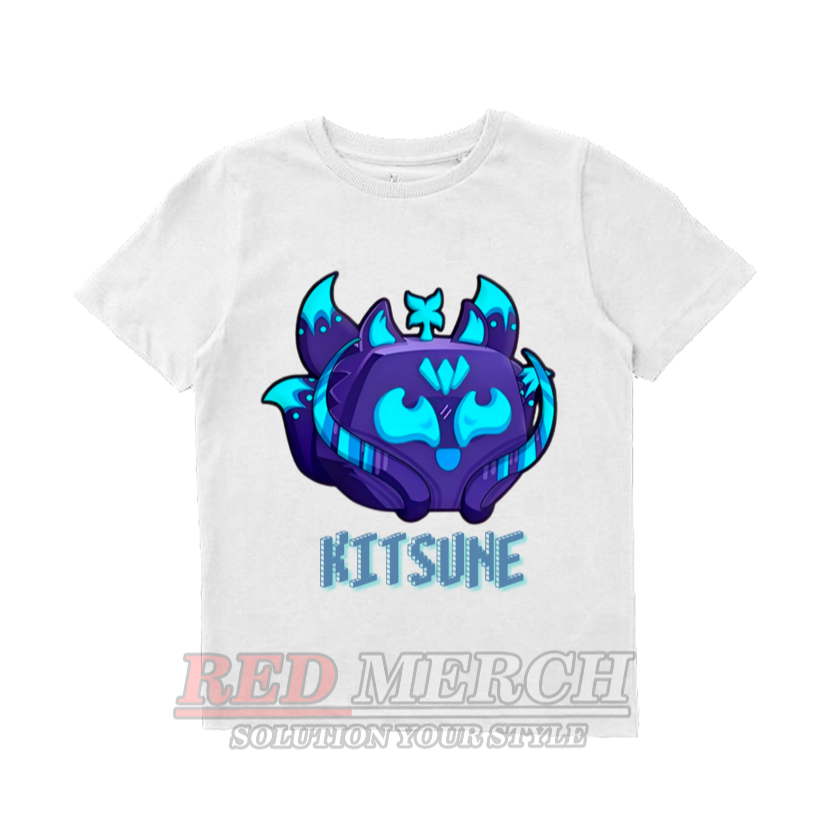 เสื้อแขนสั้นเด็กพร้อม kitsune blox Fruit motif เสื้อยืดเด็ก