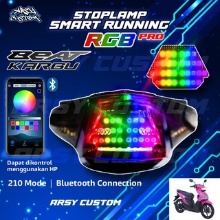 Lampu Stoplamp Beat Karbu RGB 210 Mode Running Sein Rem Hazard