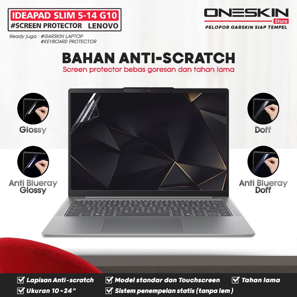 LAYAR ป้องกันหน้าจอสําหรับ Lenovo IdeaPad Slim 5 5i-14 14IAH10 14IRH10 14IRH10R Gen 10 Glossy Doff A