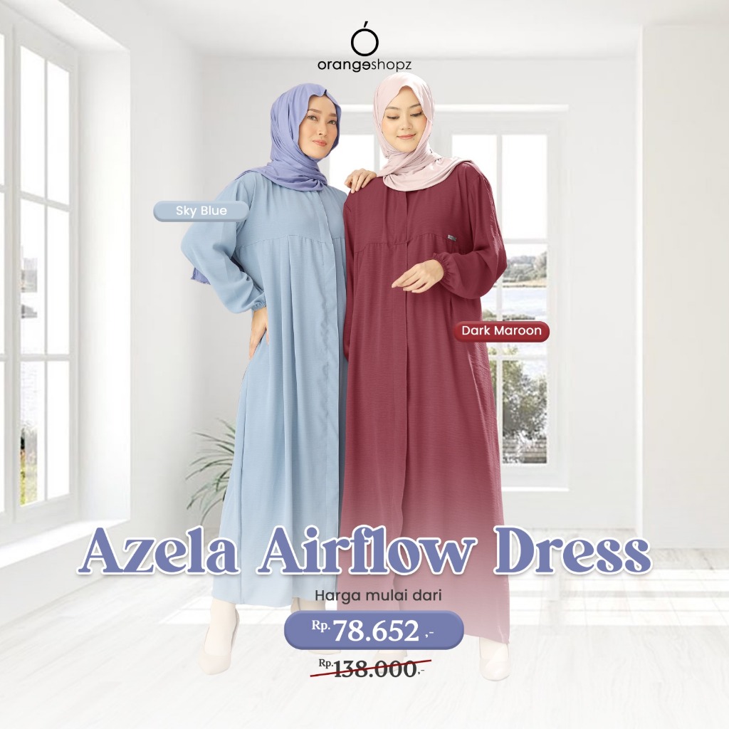 Orangeshopz - Azela Dress Premium Crinkle Airflow ชุดเดรสยาวผู้หญิง