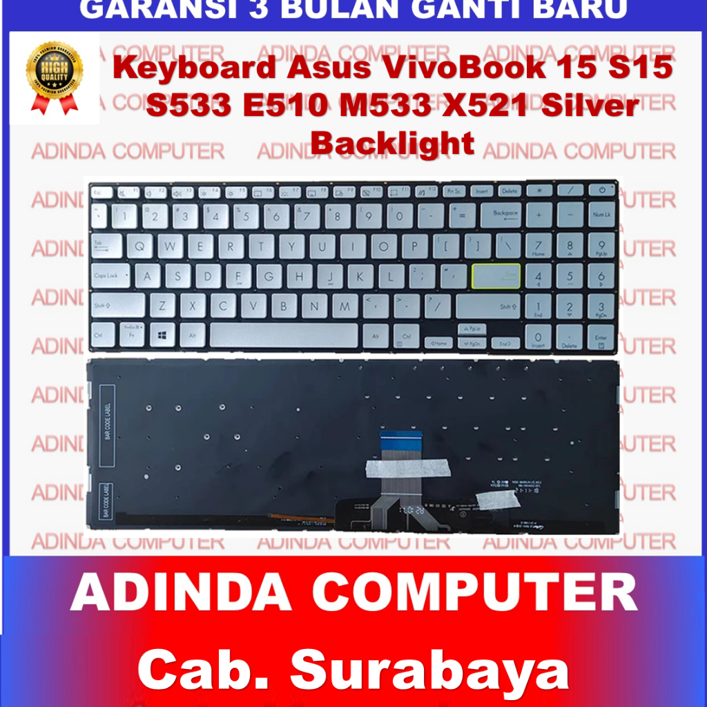 Asus VivoBook 15 S15 S533 S533E S533EA S533F S533FA S533JQ X521 X521EA คีย์บอร์ด