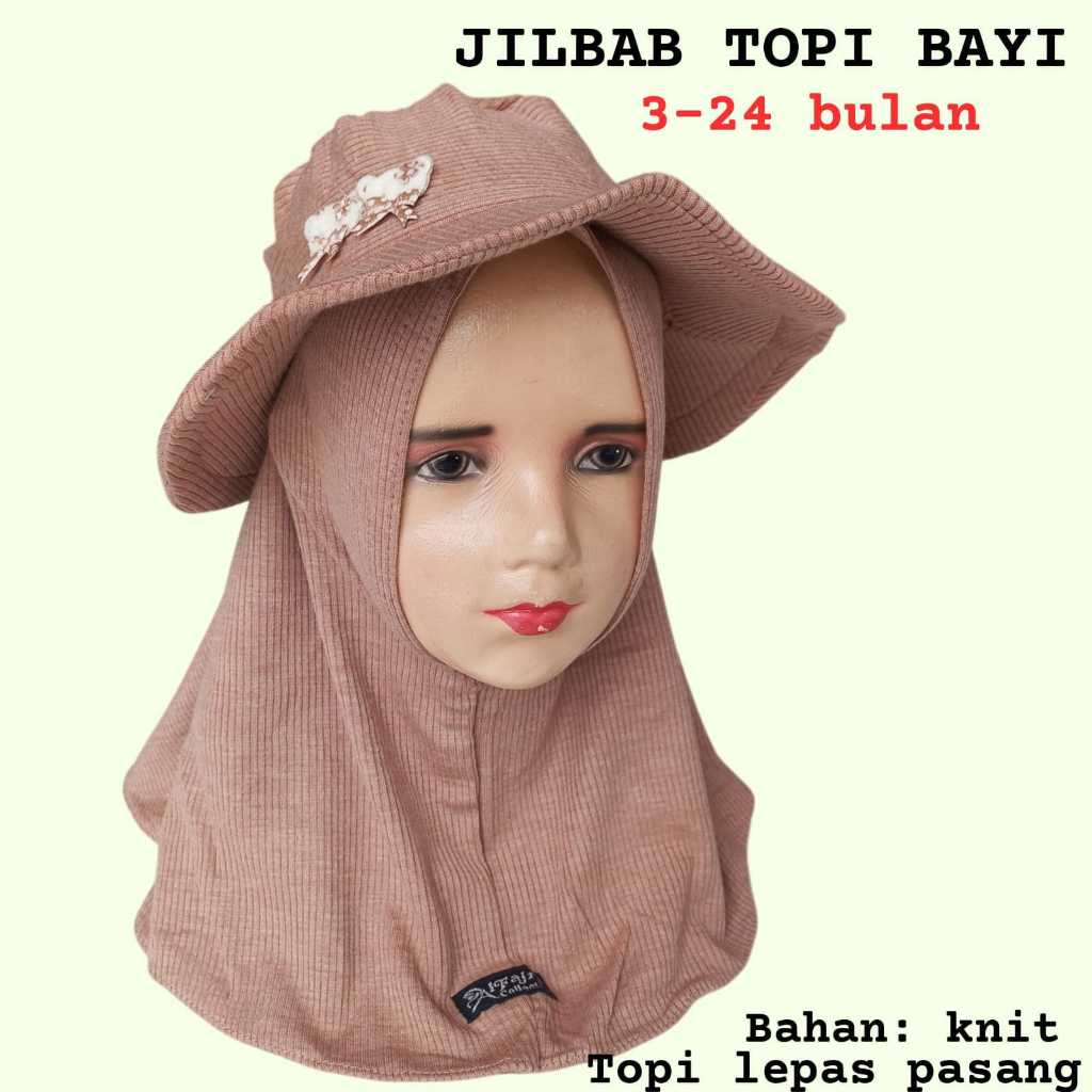 BABY HIJAB/BABY HIJAB HAT/TURBAN/ 2 IN 1 3-24 MONTHS ORIGINAL AL FAJRIL COLLECTION