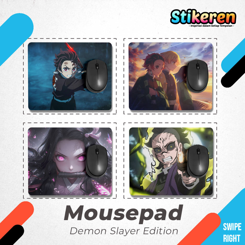 Demon Slayer Anime Manga Edition Premium Mousepad 18x22 ซม.แผ่นรองเมาส์พิมพ์