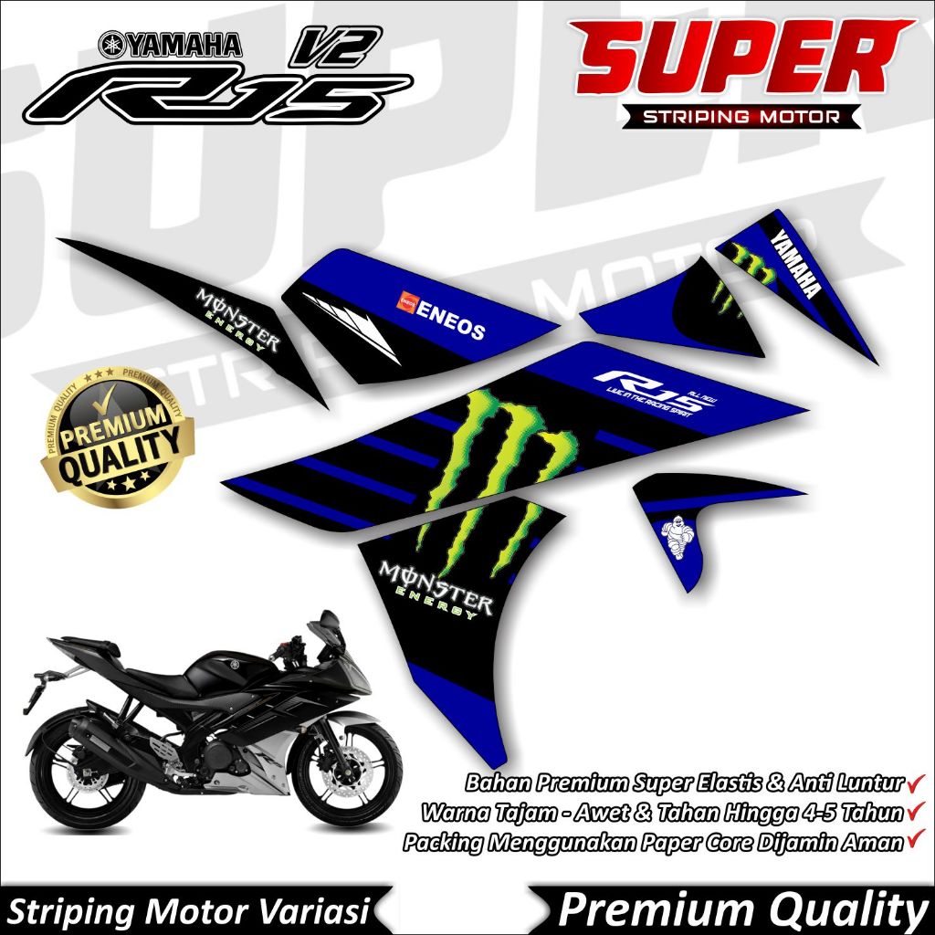 R15 V2 สติ๊กเกอร์ Anti-Fade Cool Striping R15 V2 Striping Yamaha R15 V2 ME