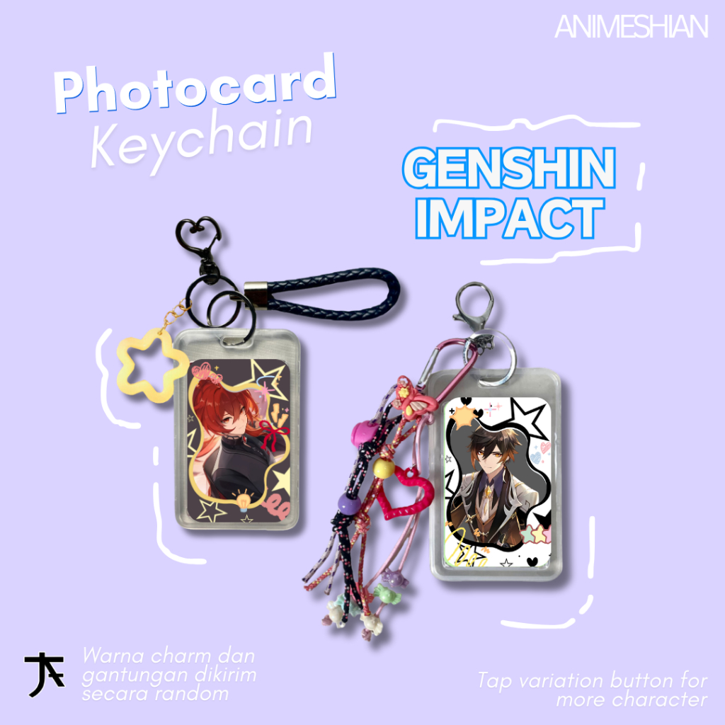 GANTUNGAN Genshin Impact พวงกุญแจ Photocard - Animeshian - พวงกุญแจ, พวงกุญแจ, การ์ดรูปถ่าย Genshin 