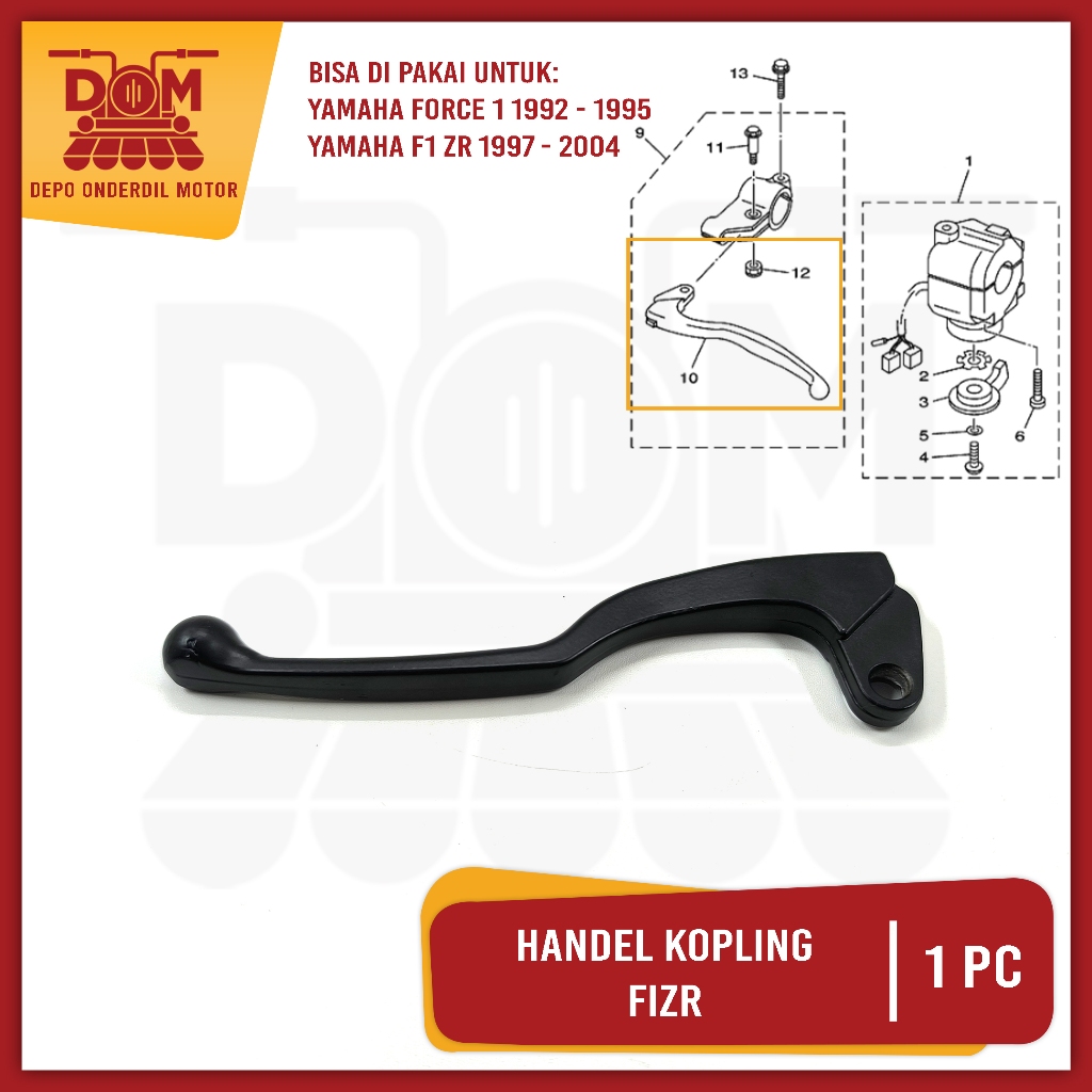 Fizr ด้ามจับคลัตช์ (PSP) ก้านมือจับสีดํา ก้านดึง Yamaha F1zr F1z r FIZ R