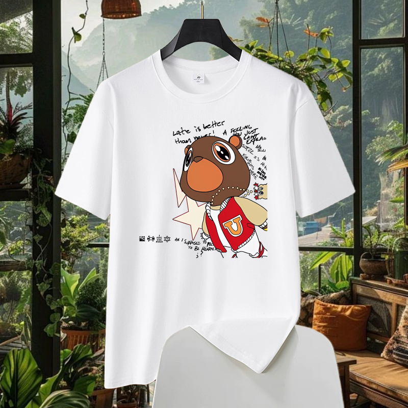 เสื้อยืดแฟชั่นสั่งทําขนาดใหญ่ Kanye west Kaos