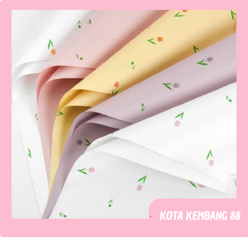 กระดาษช่อดอกไม้ทิวลิป กระดาษแก้ว กระดาษห่อดอกไม้กันน้ํา KB113