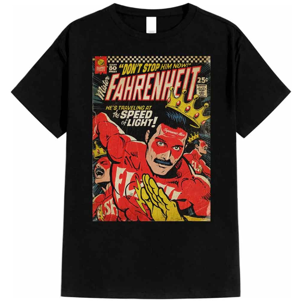 Spri-Store Tshirt Distro Clothes QUEEN Fahrenheit สําหรับผู้ชายและผู้หญิงหนา 24 วินาทีสบาย