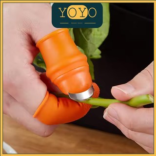 6PCS  Sarung Jari Jempol Cover Pisau Pemotong Sayur Buah Untuk Peralatan Dapur isi Silicon Alat Pemetik Cabe