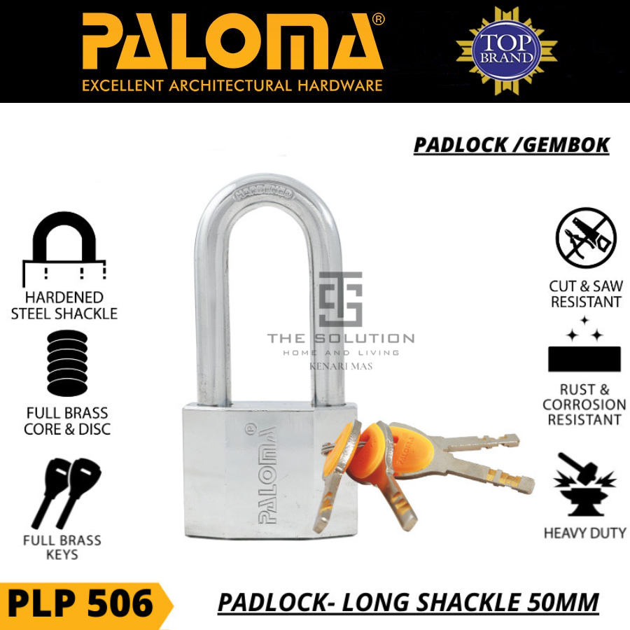PALOMA PLP 506 กุญแจสําหรับรั้วบ้าน 50 มม.ยาวกุญแจมือคอยาว