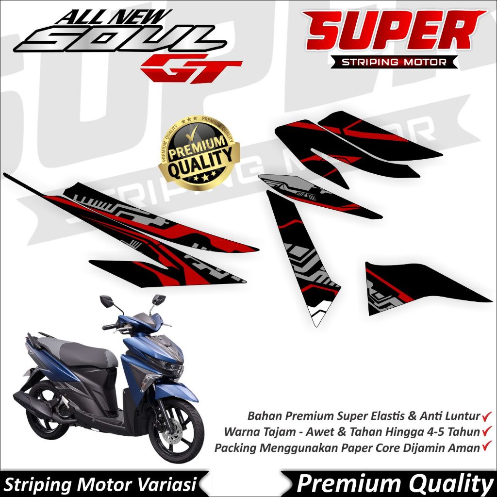 Soul GT 125 สติ๊กเกอร์ Anti-Fade Cool Soul GT 125 Striping Yamaha Soul GT 125 Hitech