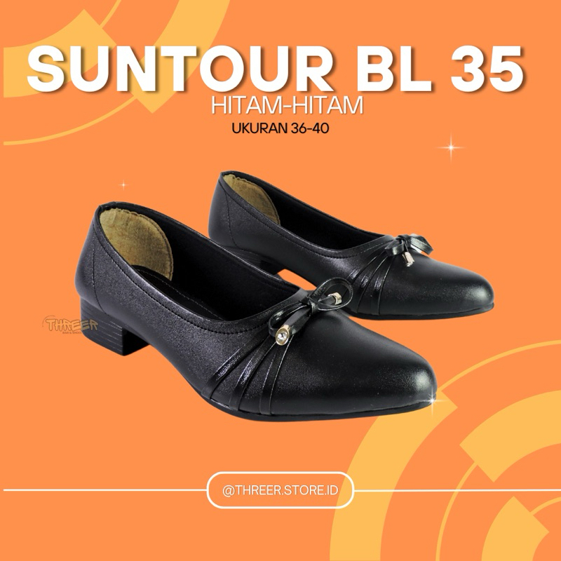 SUNTOUR BL 35 รองเท้าทํางานมีส้นผู้หญิง Original Black 100%