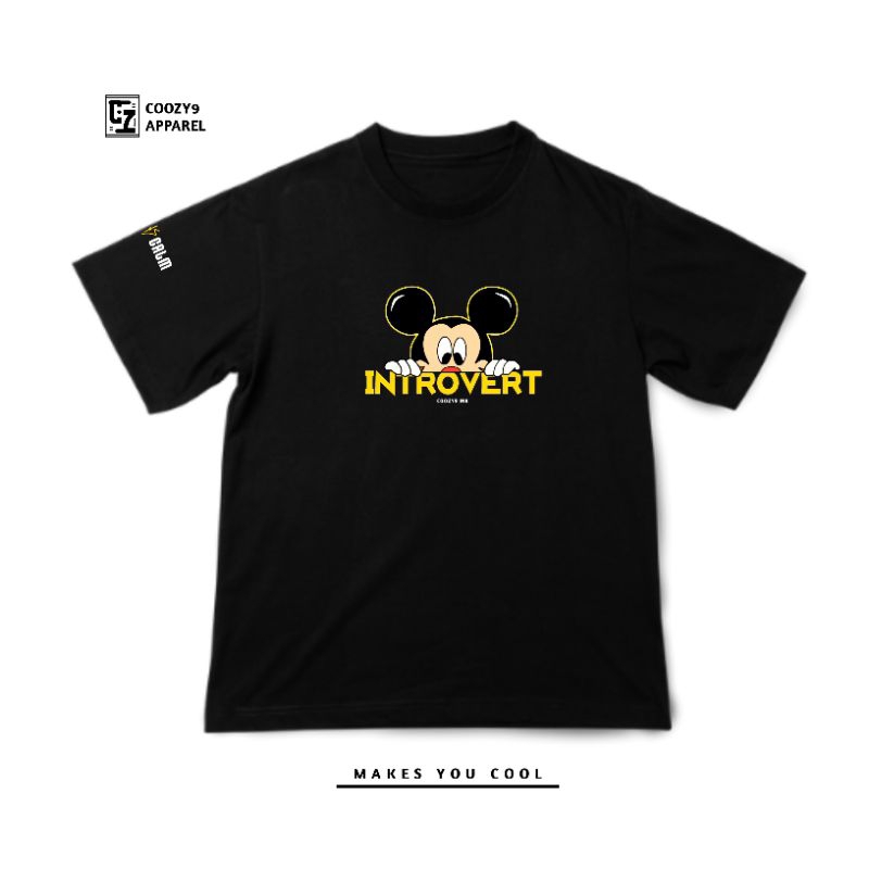 Coozy9 T-Shirt Project Introvert Black - เสื้อยืด Unisex