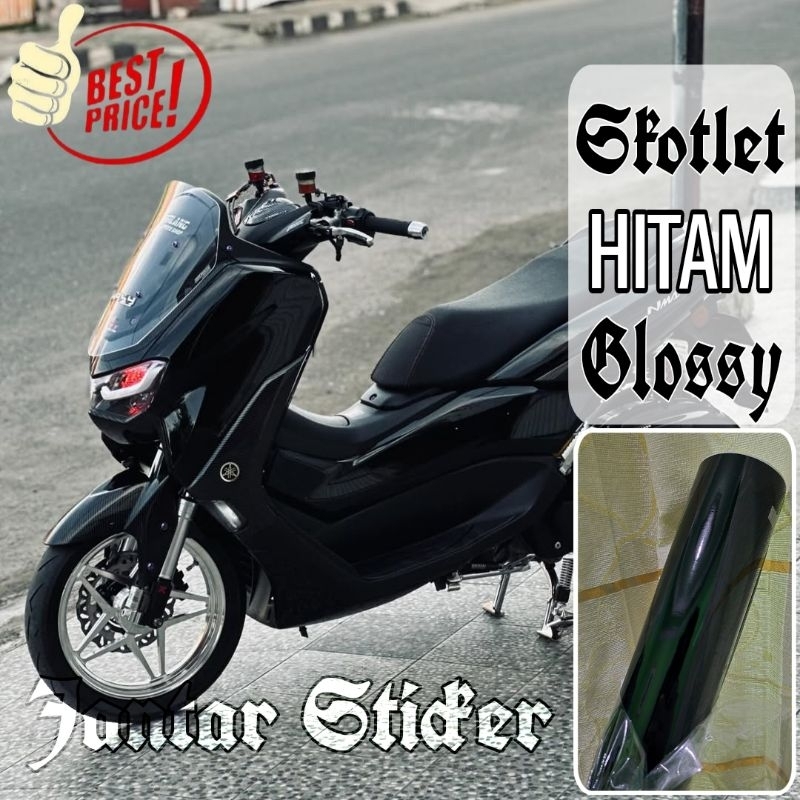 สติ๊กเกอร์ Scotlite สีดําเคลือบเงา มอเตอร์ไซค์สีดํา Scotlet Glossy Motorcycle Scotlite Black Scootlet Glossy Black Motorcycle Scotlite Viral Scotlet ราคาสามารถ full Body Motorcycle Scootlet