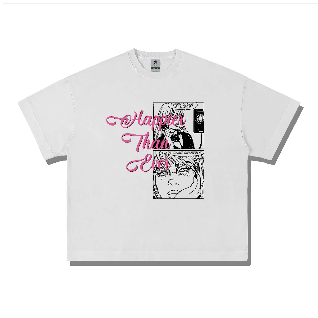 Billie Eilish Happier Than Ever Vintage Style Boxy Fit Oversize Tee
