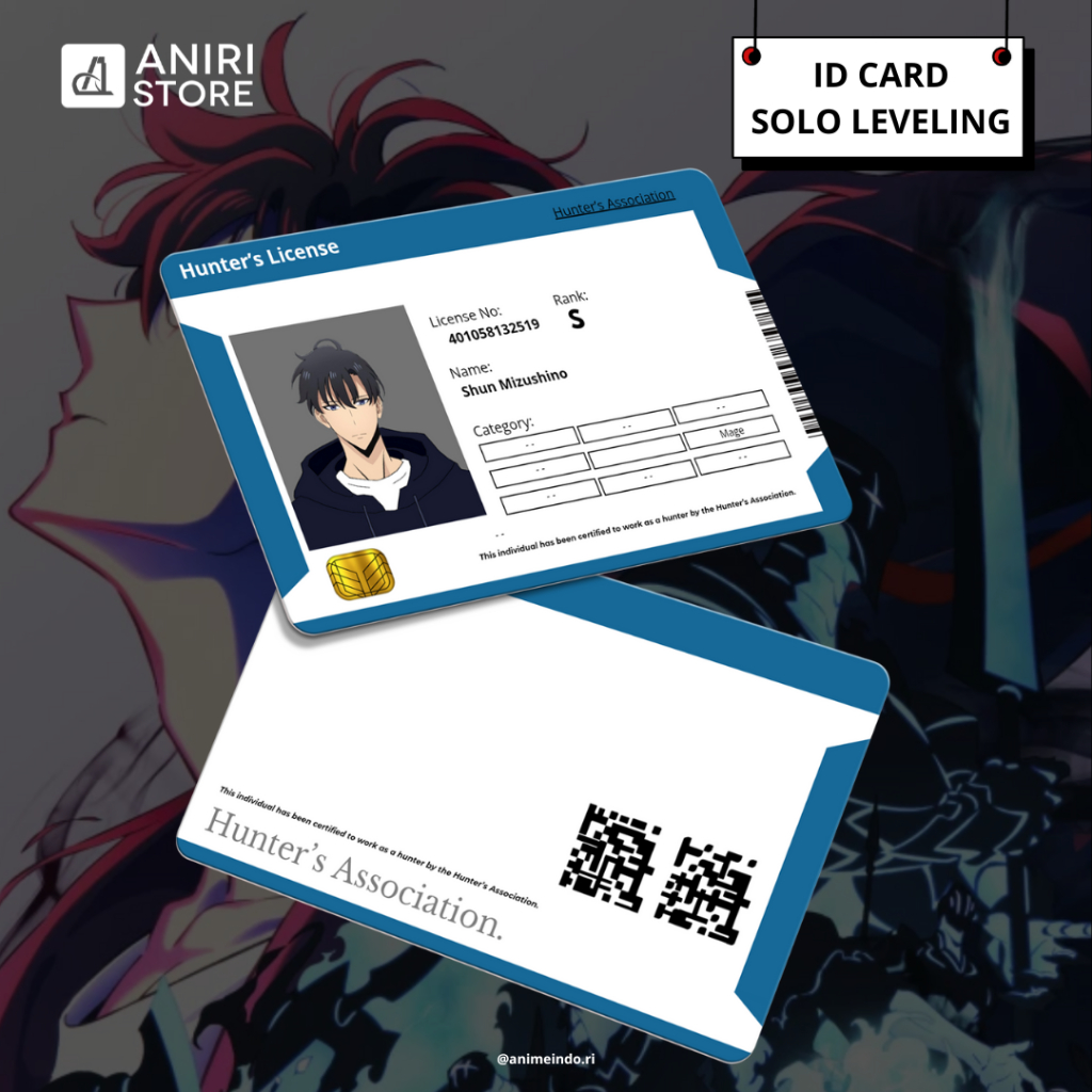 บัตรประจําตัว Solo Leveling Shun Mizushino Sung Jinwoo