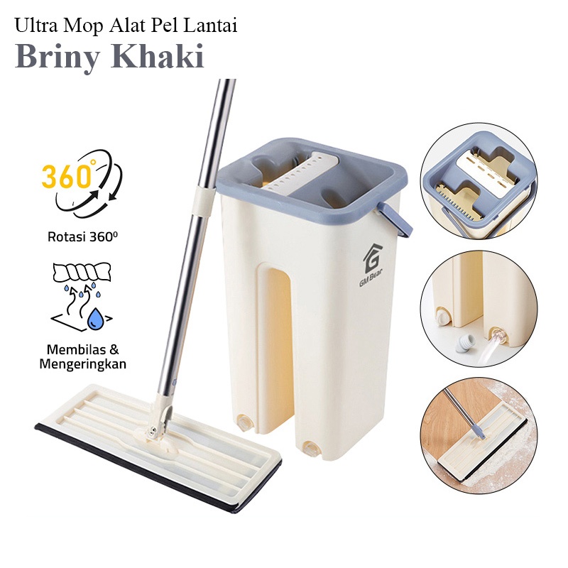 Shop.Eazy Multifunction Floor Mop P0003 - Ultra Mop Briny Small Green / Khaki Automatic Wring Mop