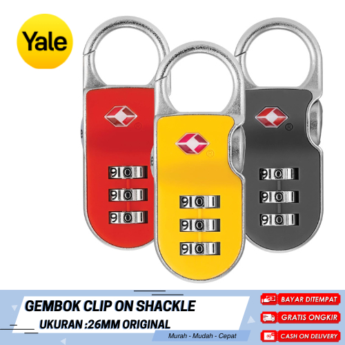 Yale Keylock Clip On CHACKLE Travel Padlock ขนาด 26 มม. Original YALE