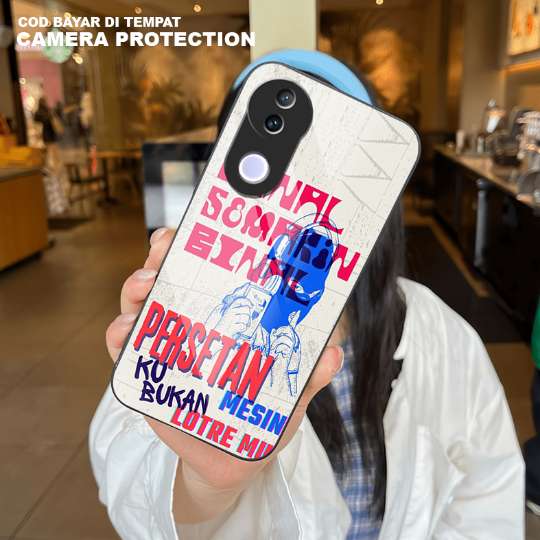 HP HS42 Vivo V50 New 2025 Case - Glass Softcase - 2D Glossy Hardcase - ล่าสุด 2024 เคสป้องกันโทรศัพท