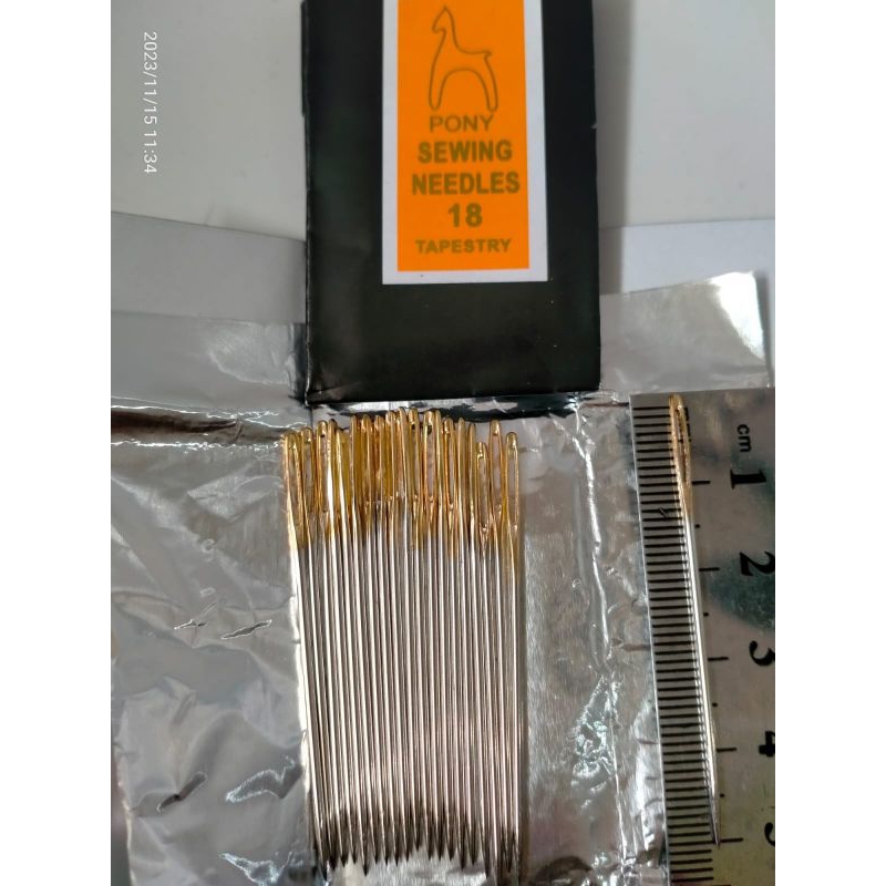 EMBROIDERY NEEDLES CRYSTAL NEEDLES / PONY NEEDLES 18 NEEDLES ราคาต่อแพ็ค