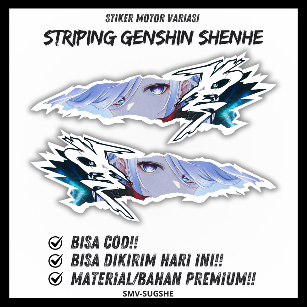 Shenhe Striping สติกเกอร์ Shenhe อะนิเมะสติกเกอร์ Genshin Impact Universal ขวาซ้าย