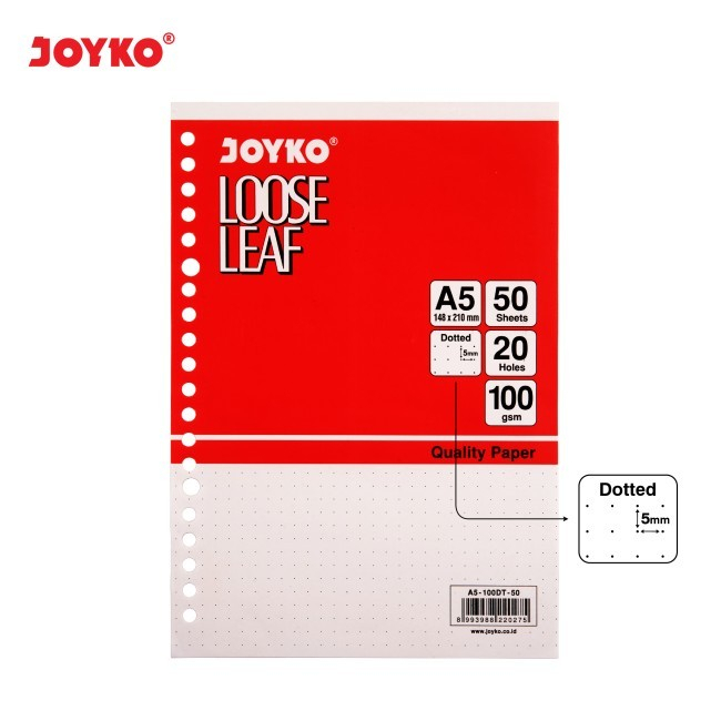 ใบหลวม Joyko Dotted 50 แผ่น A5-100DT-50 / Joyko A5 Binder Refill 50s / A5 Binder Paper Refill