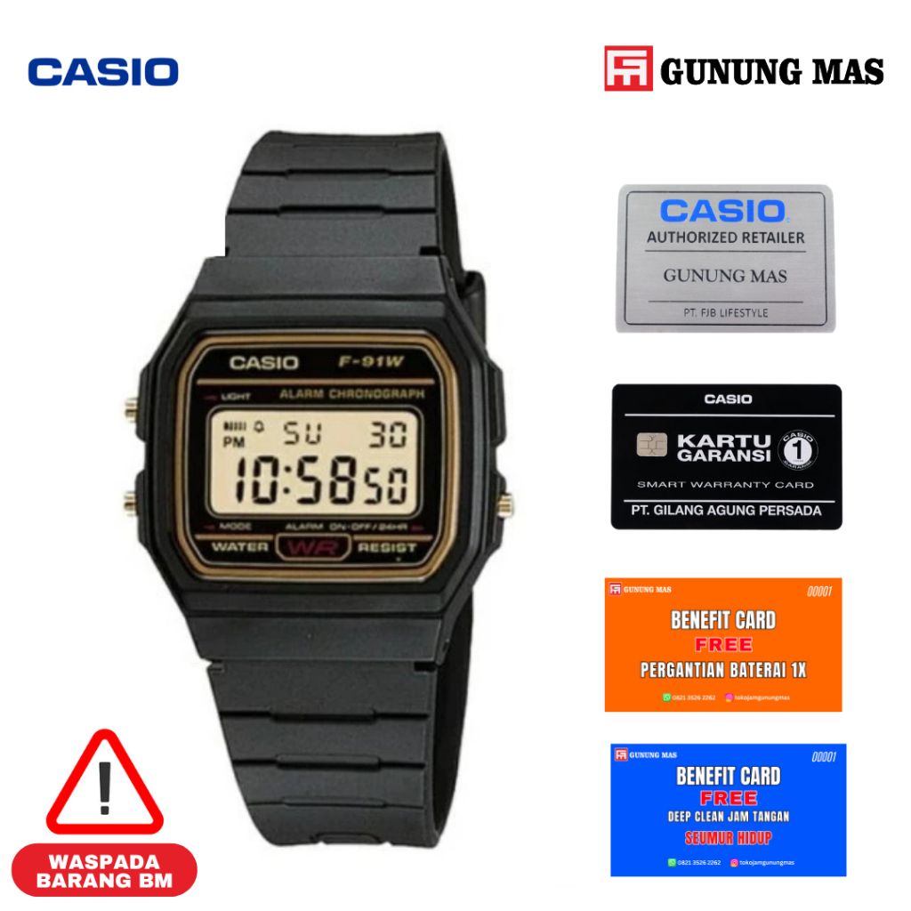 Casio F-91WG-9QWF นาฬิกา Unisex ของแท้ 100%