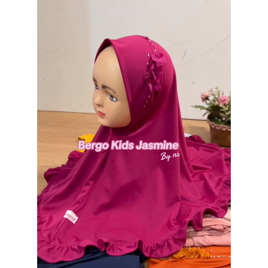 Bergo Kids Bergo Children Jasmine Jasmine Jasmine Flower / ฮิญาบเด็กดอกไม้