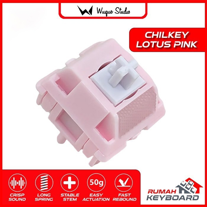 WUQUO STUDIO - สวิตช์ - WS Chilkey Lotus Pink - 5 Pin - 50g - PCB Mount - Linear