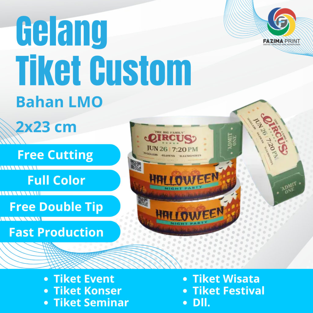 LMO สร้อยข้อมือกระดาษสังเคราะห์ TICKET (พรีเมี่ยม) / WRISTBAND / CONCERT TICKET / WAHANA TICKET