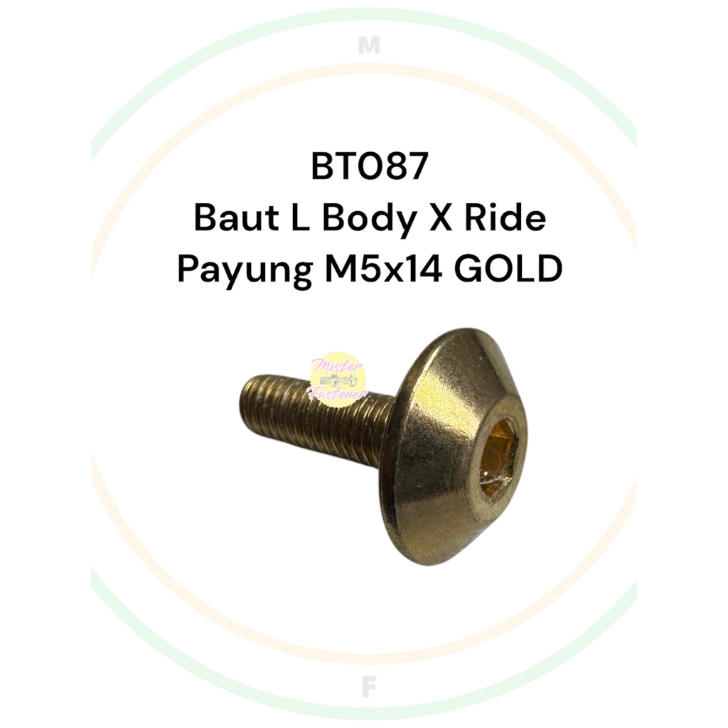 Bolt L ฝาครอบ X RIDE Yamaha M5x14 ทองร่มกุญแจ L4 Bolt 8 5x14 5 มม.สลักเกลียวนิกเกิล L4 Yamaha