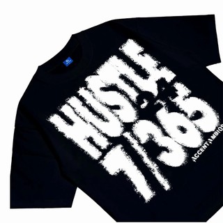 AccentAmbios 30s Boxy Fit Kaos Oversized Tshirt Hustle 365/7 White Pria dan Wanita